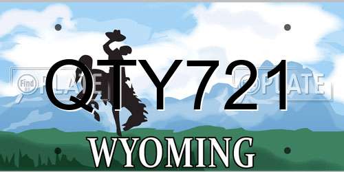 QTY721 Wyoming License Plate
