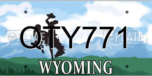 QTY771 Wyoming License Plate