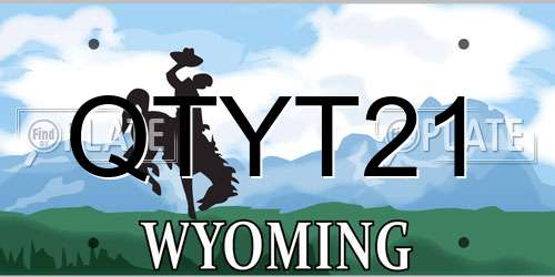 QTYT21 Wyoming License Plate
