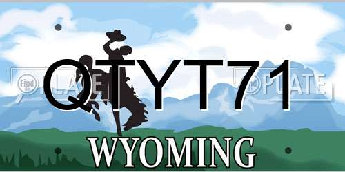 QTYT71 Wyoming License Plate