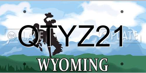 QTYZ21 Wyoming License Plate