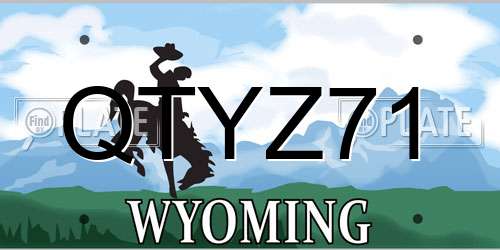 QTYZ71 Wyoming License Plate