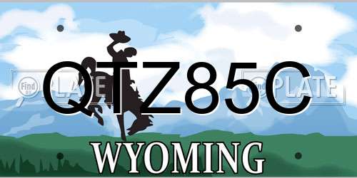QTZ85C Wyoming License Plate