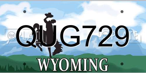 QUG729 Wyoming License Plate