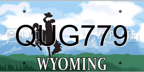 QUG779 Wyoming License Plate