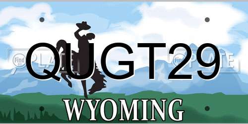 QUGT29 Wyoming License Plate