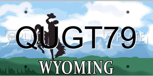 QUGT79 Wyoming License Plate