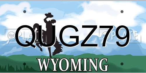 QUGZ79 Wyoming License Plate