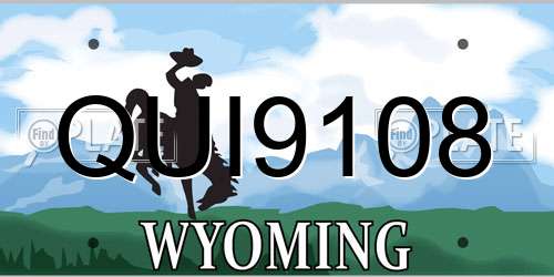 QUI9108 Wyoming License Plate