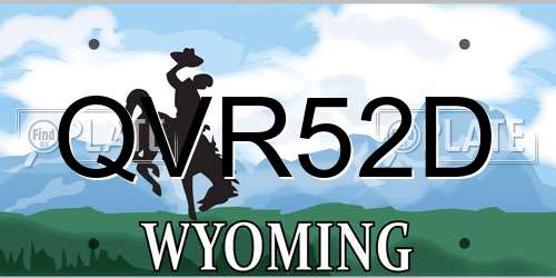 QVR52D Wyoming License Plate