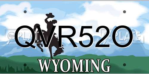 QVR52O Wyoming License Plate