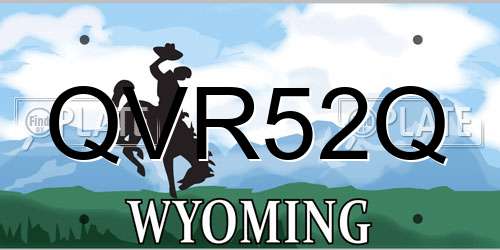 QVR52Q Wyoming License Plate