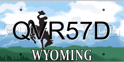 QVR57D Wyoming License Plate