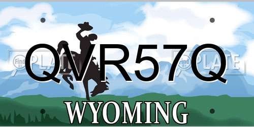 QVR57Q Wyoming License Plate