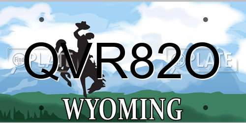 QVR82O Wyoming License Plate