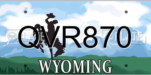 QVR870 Wyoming License Plate