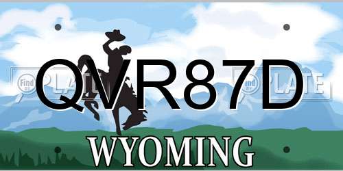 QVR87D Wyoming License Plate