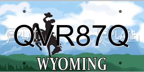 QVR87Q Wyoming License Plate
