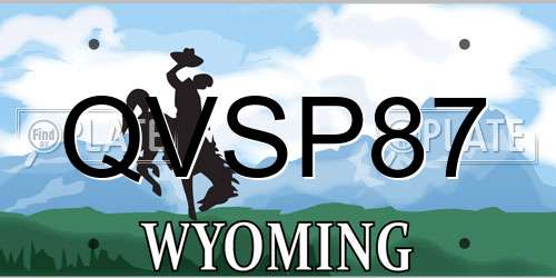 QVSP87 Wyoming License Plate