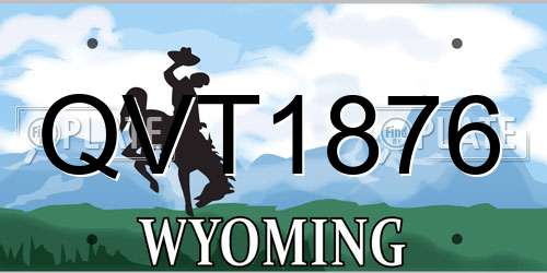 QVT1876 Wyoming License Plate