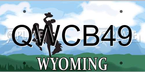 QWCB49 Wyoming License Plate