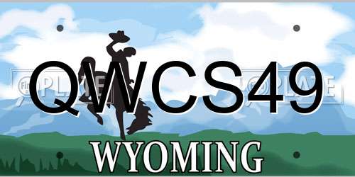 QWCS49 Wyoming License Plate