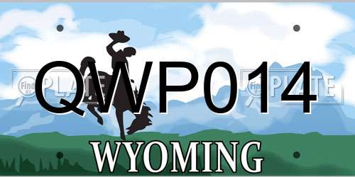QWP014 Wyoming License Plate