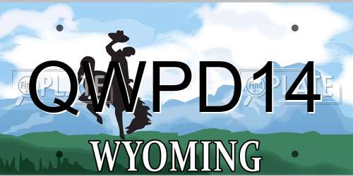 QWPD14 Wyoming License Plate