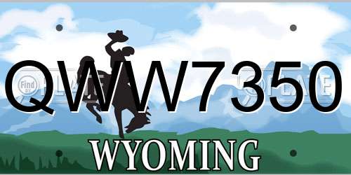 QWW7350 Wyoming License Plate