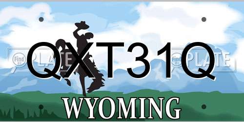 QXT31Q Wyoming License Plate