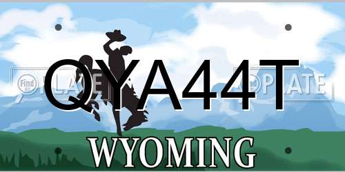 QYA44T Wyoming License Plate