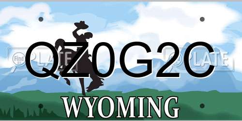 QZ0G2C Wyoming License Plate