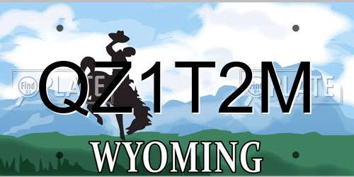QZ1T2M Wyoming License Plate