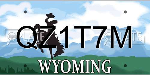 QZ1T7M Wyoming License Plate