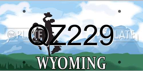 QZ229 Wyoming License Plate