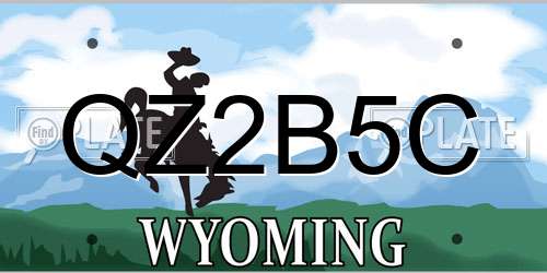 QZ2B5C Wyoming License Plate