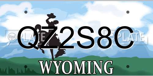QZ2S8C Wyoming License Plate