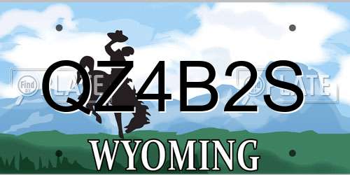 QZ4B2S Wyoming License Plate