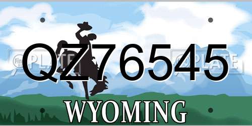 QZ76545 Wyoming License Plate