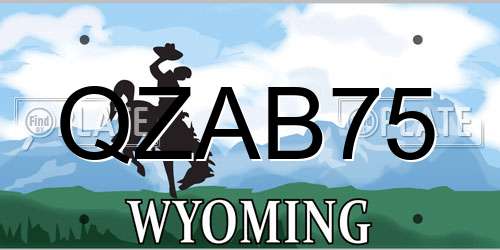 QZAB75 Wyoming License Plate