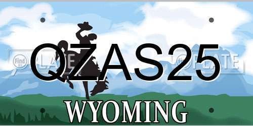 QZAS25 Wyoming License Plate