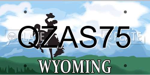 QZAS75 Wyoming License Plate