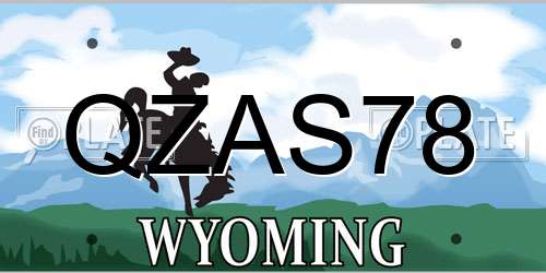 QZAS78 Wyoming License Plate