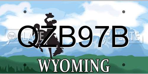 QZB97B Wyoming License Plate