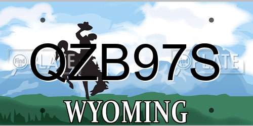 QZB97S Wyoming License Plate