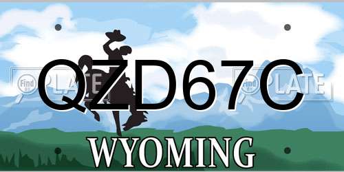 QZD67C Wyoming License Plate