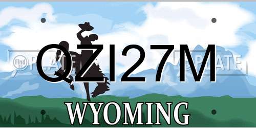 QZI27M Wyoming License Plate