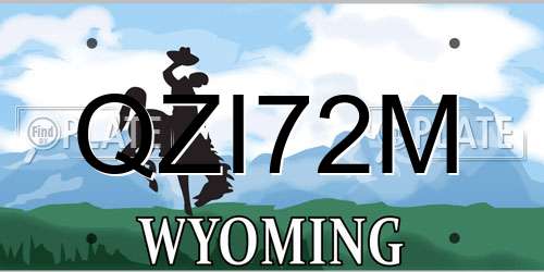 QZI72M Wyoming License Plate