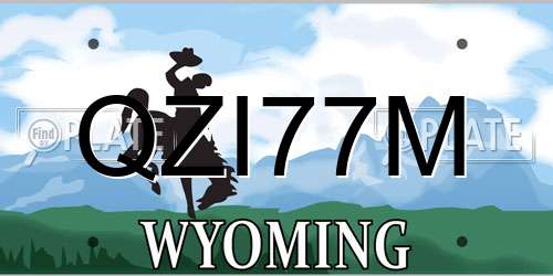 QZI77M Wyoming License Plate