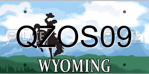 QZOS09 Wyoming License Plate